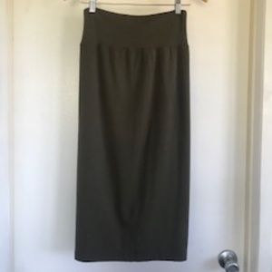Hard Tail High Waist Pencil Skirt Col Olive Size M